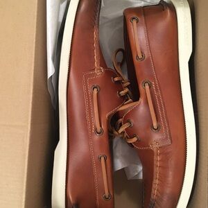 Sperry Men's Brown Tan Leather Boat Shoes 8.5
